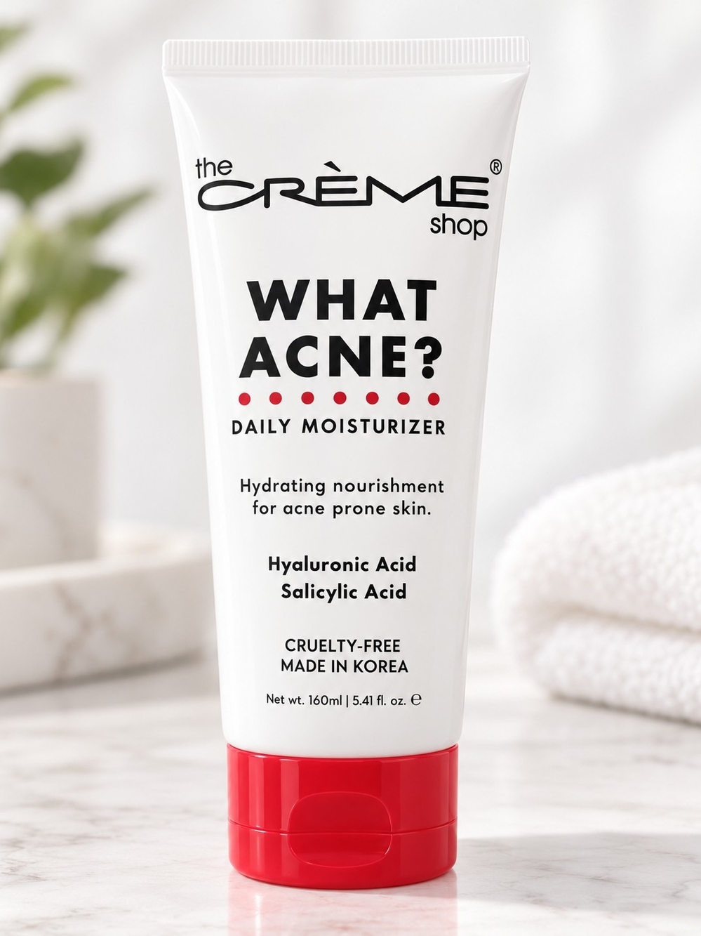 The Crème Shop WHAT ACNE? Daily Moisturizer — White with Red Cap